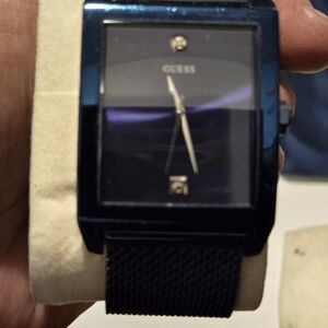Guess Midnight Black and Deep Blue Watch